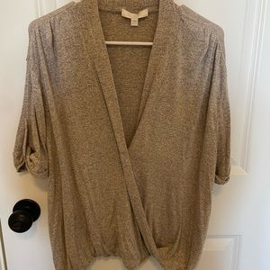 Anthropologie Quarter Length Cross Over Top